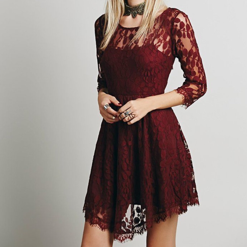 COPY - Free People : Floral Mesh Lace Dress : Siz…